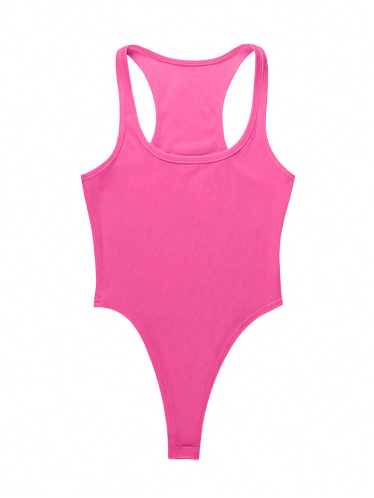 SHEIN INAWLY Ladies' Solid Color Simple Design Sleeveless Bodysuit