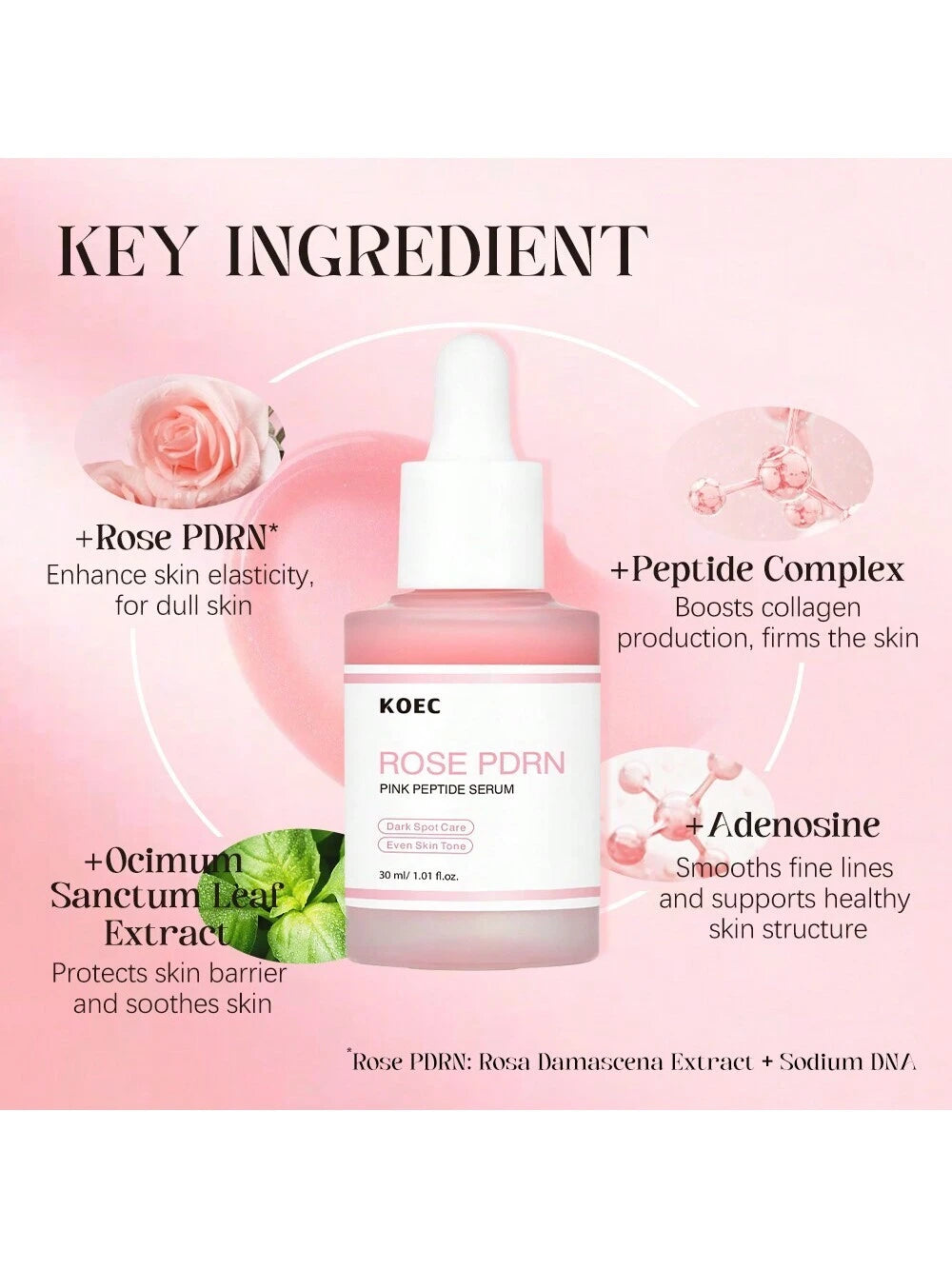 SHEIN KOEC Rose Pdrn Pink Peptide Serum, Dark Spot Care