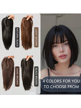 SHEIN Latest Women'S 3D Airflow Liuhai Wig Set Artificial Hair Top Encryption Hair Natural Black 2#