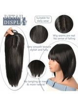 SHEIN Latest Women'S 3D Airflow Liuhai Wig Set Artificial Hair Top Encryption Hair Natural Black 2#