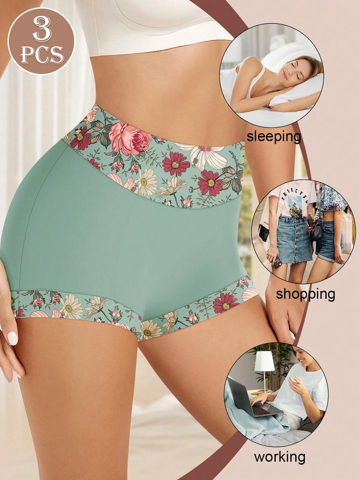 SHEIN MIOTAN 3-pack of high-waisted women's underwear