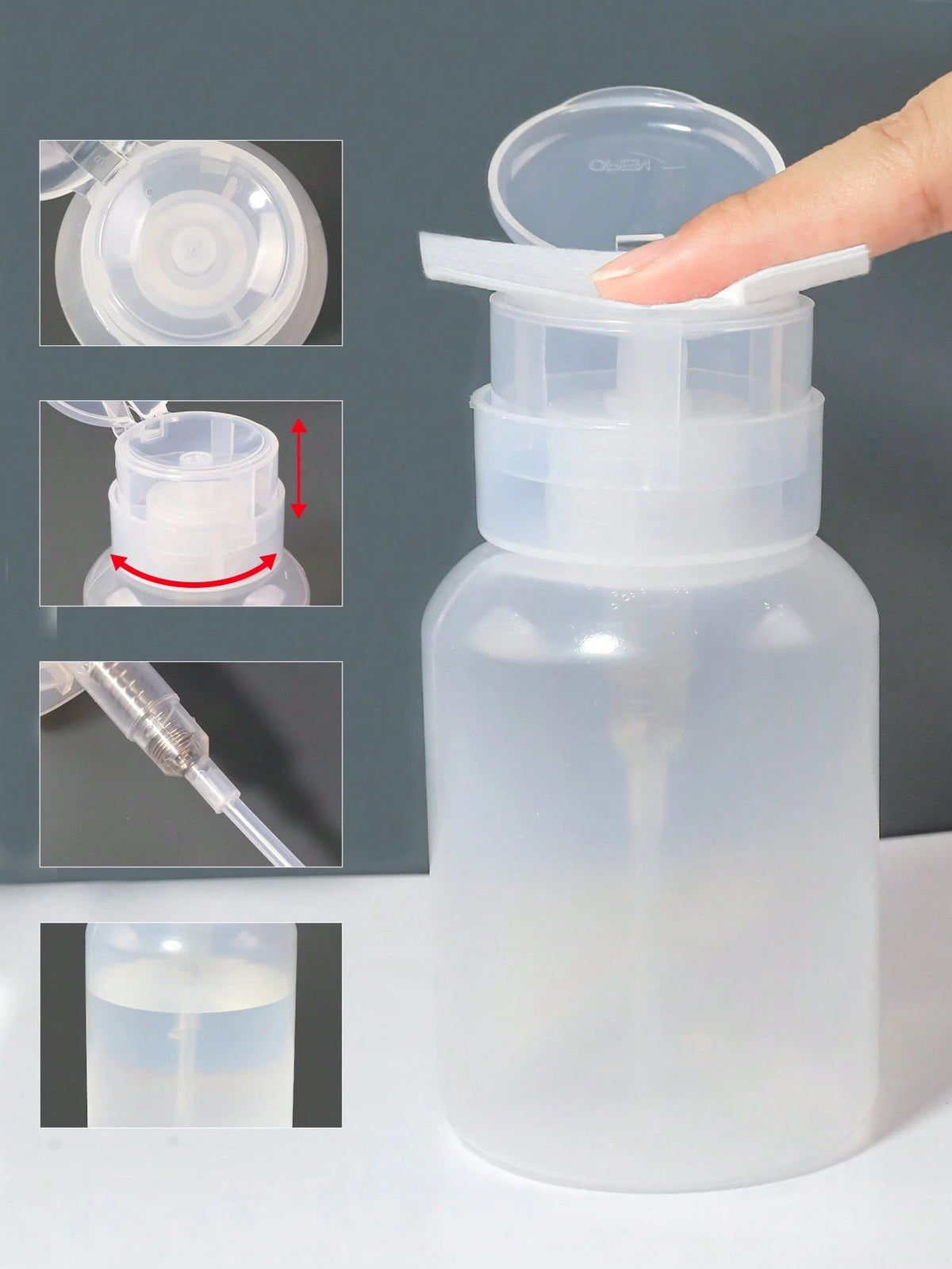 SHEIN 1Pc 200Ml Nail Polish Remover Press Bottle