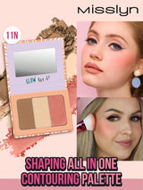 SHEIN Misslyn All-in-One Contouring Palette, Highlight, Blush, Smooth Blush