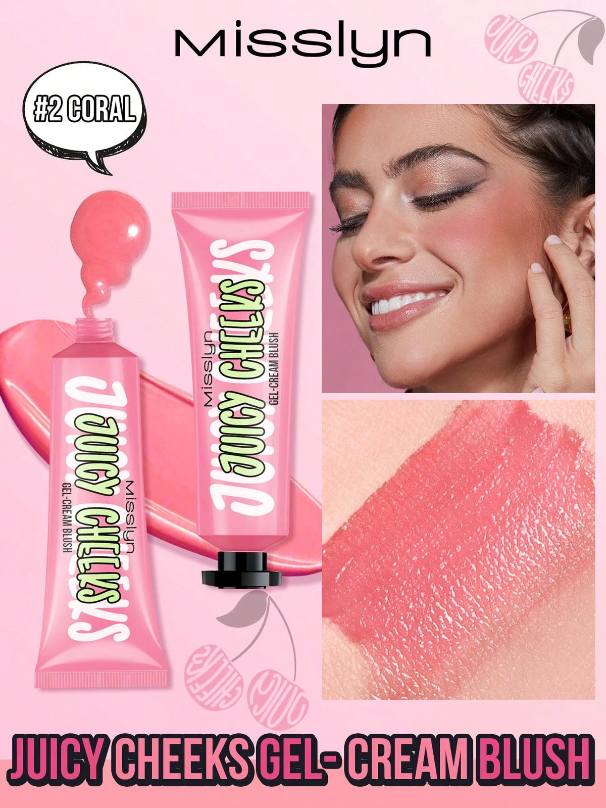 Misslyn Juicy Cheeks Gel Cream Blush, Not Greasy #2
