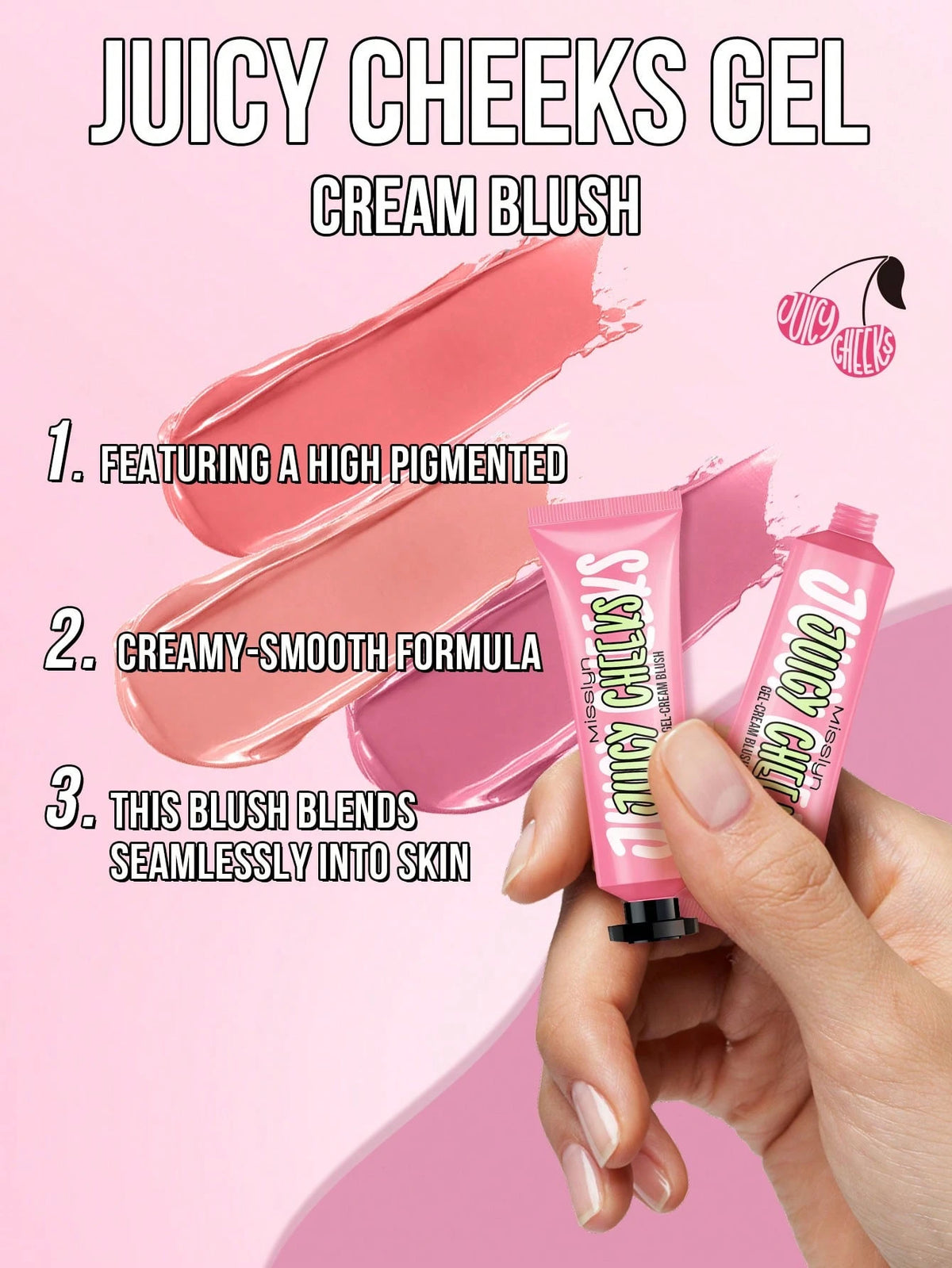 Misslyn Juicy Cheeks Gel Cream Blush, Not Greasy #3