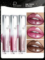 SHEIN Pudaier 3 Packs Metallic Diamond Lip Gloss Lip Combo