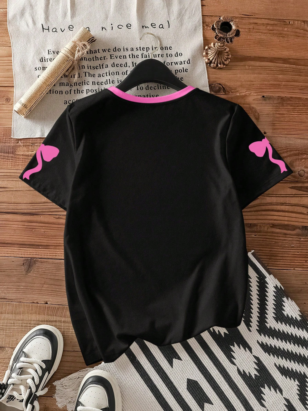 SHEIN EZwear Casual Minimalist Number 23 Graphic Round Neck Short Sleeve Loose T-Shirt