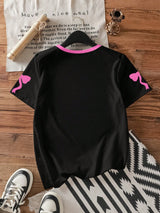 SHEIN EZwear Casual Minimalist Number 23 Graphic Round Neck Short Sleeve Loose T-Shirt