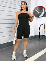 SHEIN Essnce Plus Size Women's Spring Short Jumpsuit