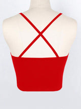 SHEIN Slayr Women's Solid Color Pleated Crisscross Back Camisole