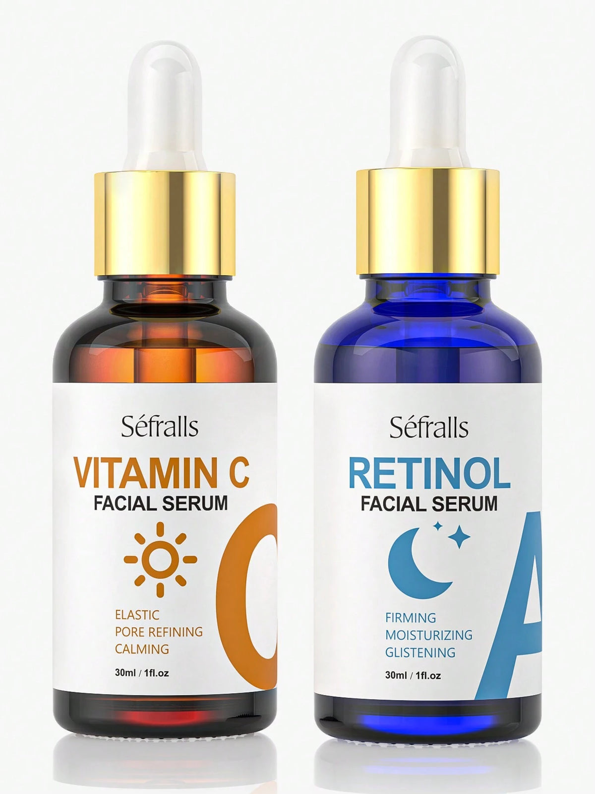 SHEIN Sefralls 60ml Skincare Face Serum Set - Vitamin C Serum For Radiance, Retinol