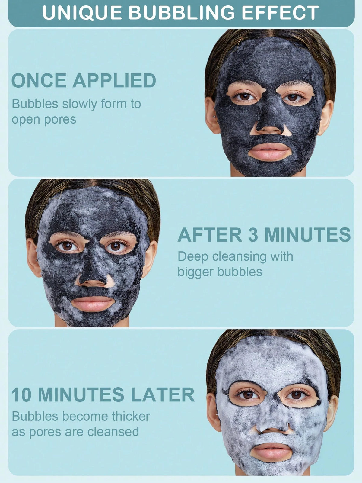 SlowSunday Deep Cleansing Moisturizing Charcoal Bubbling Mask 5pcs/Bulk,Korean Mask