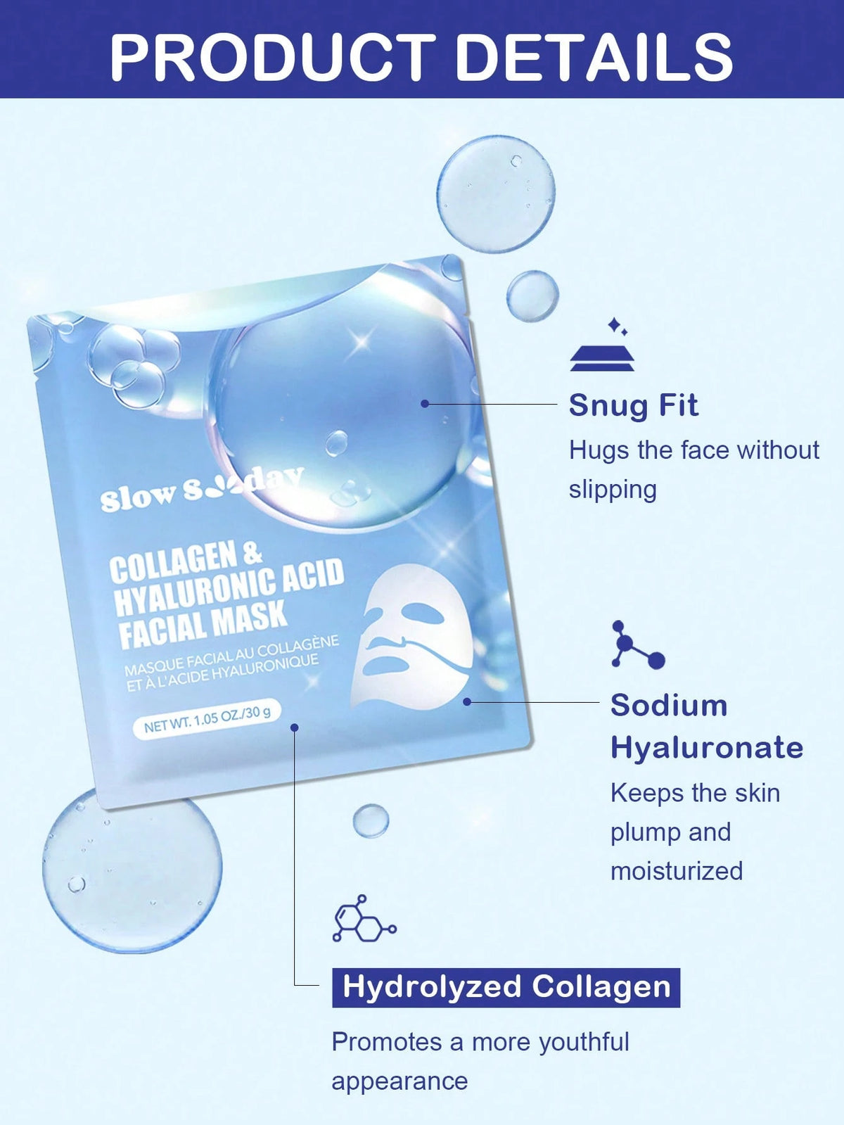SHEIN SlowSunday Collagen & Hyaluronic Acid Facial Mask