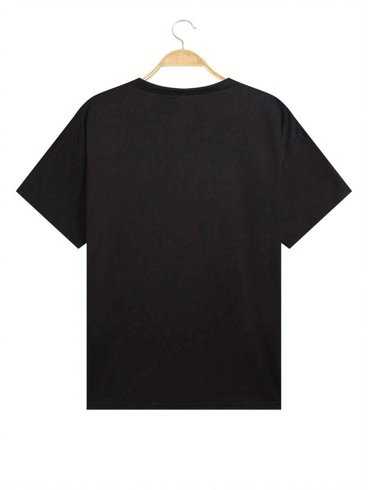 SHEIN Rhinestoned Coffee Print Black T-Shirt