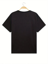 SHEIN Rhinestoned Coffee Print Black T-Shirt
