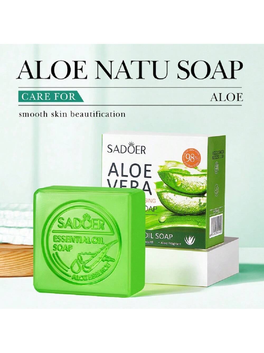 SHEIN Organic Aloe Vera Soap with Essential Oils - Deep Cleansing
