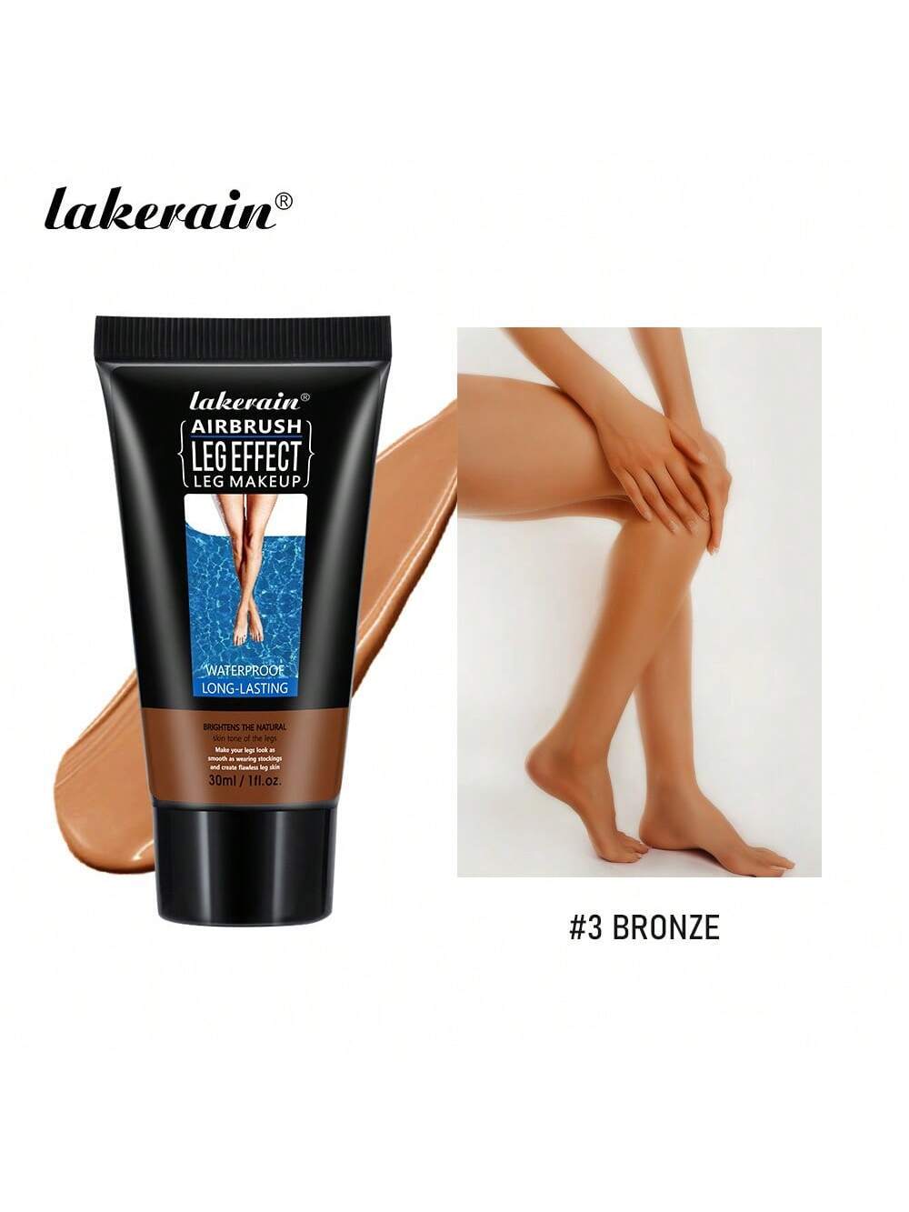 SHEIN Lakerain Leg Makeup, Brown-Gold Highlighter For Legs