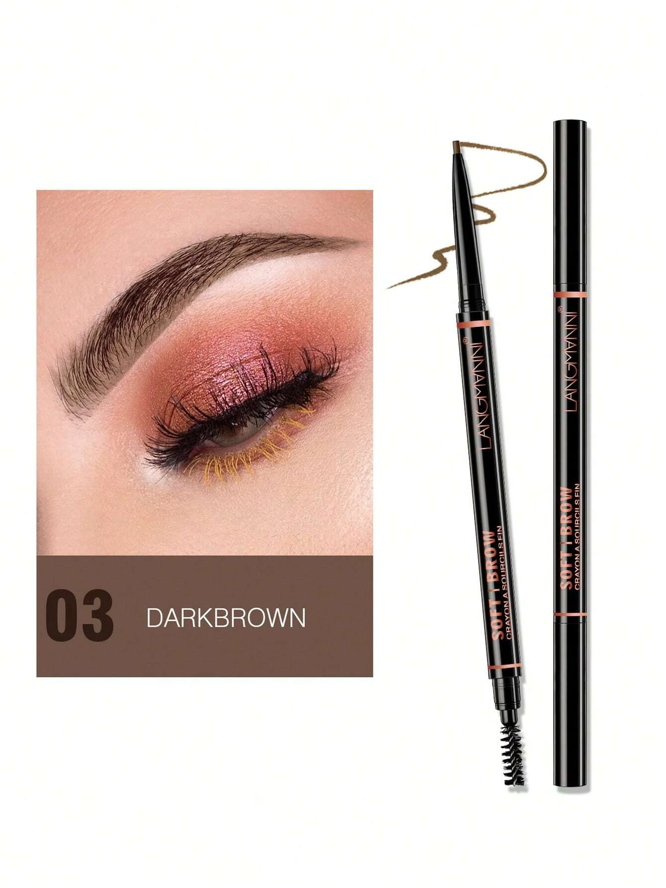 SHEIN 1.5MM Ultra-fine Wild Eyebrow Pencil, Smudge Proof For Brow Makeup