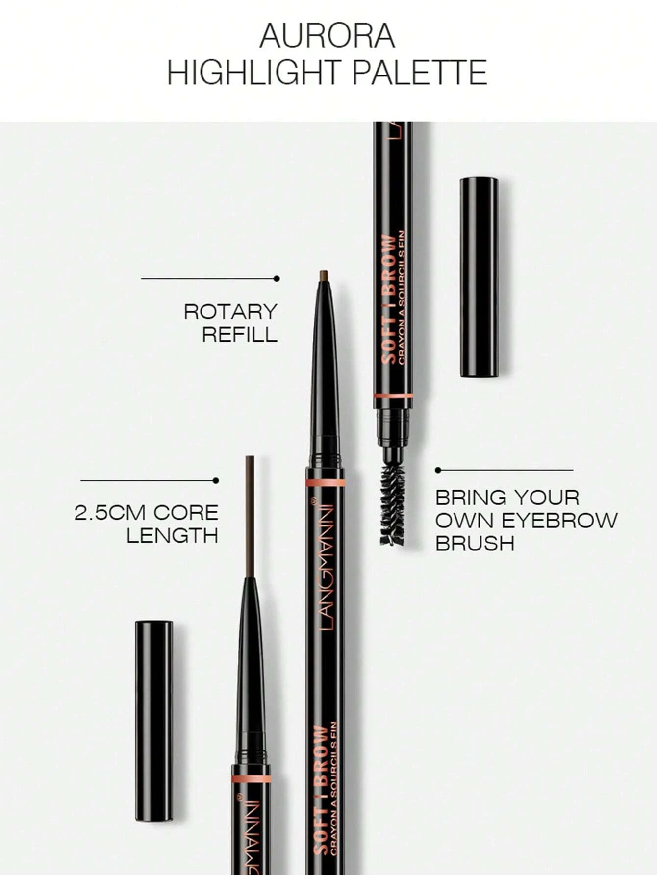 SHEIN 1.5MM Ultra-fine Wild Eyebrow Pencil, Smudge Proof For Brow Makeup - Image 3