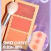 SHEGLAM Sweet Cheeks Blush Trio-Private Cabana 3-Clolor Powder Blush Palette Long Lasting High Pigment Pink Brown Rosa Blush