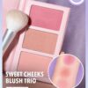 SHEGLAM Sweet Cheeks Blush Trio-Enamored 3-Clolor Powder Blush Palette Long Lasting High Pigment Pore-Less Matte Cheeks