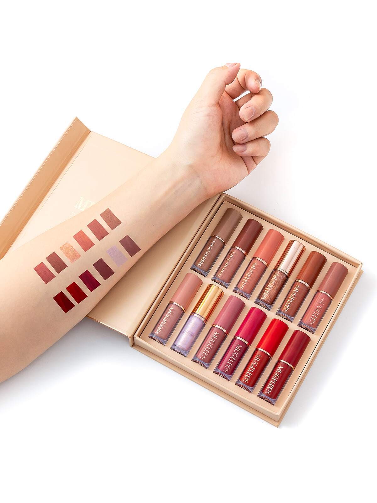 SHEIN 12pcs Lip Gloss Set Moisturizing Matte Not Easy To Fade