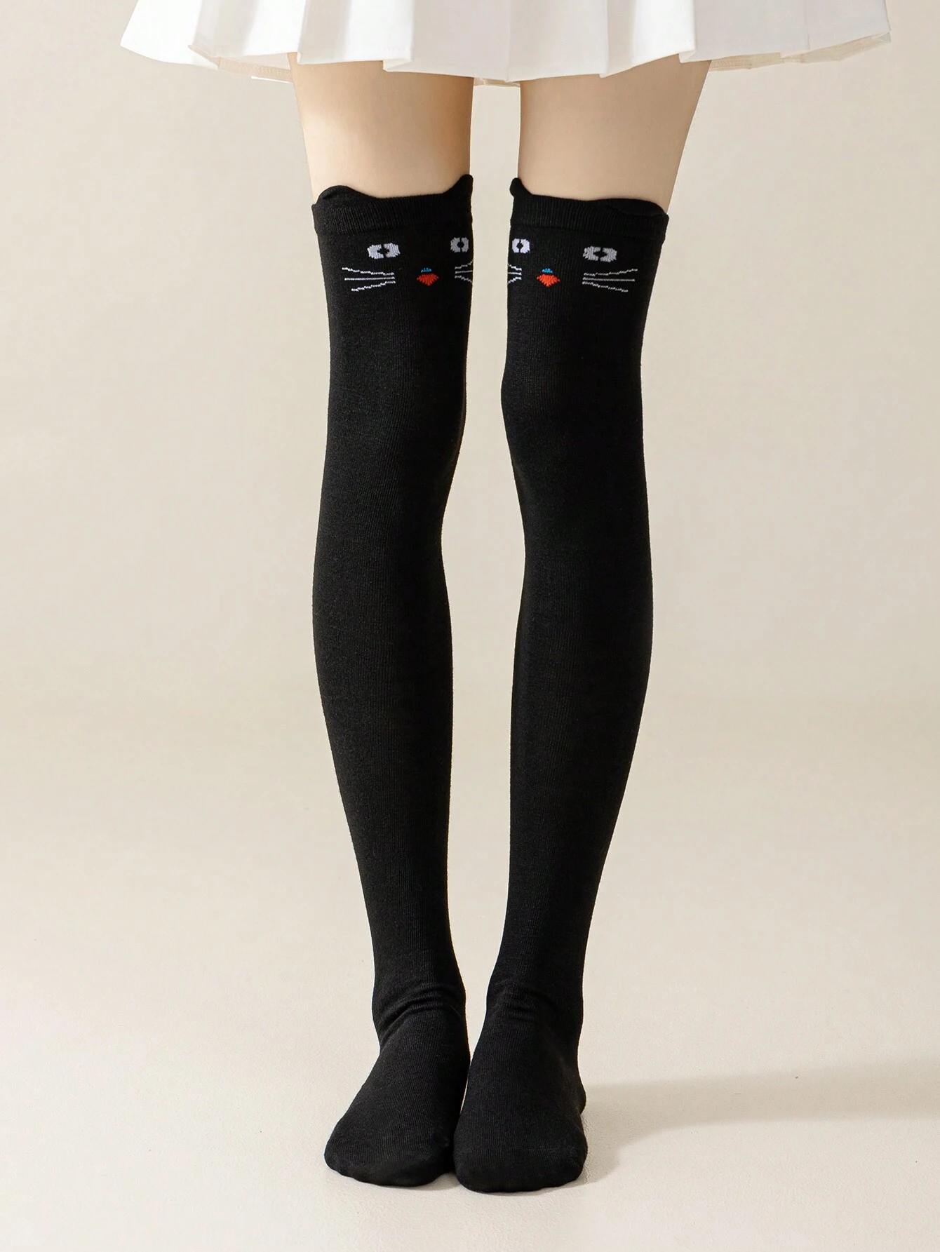 SHEIN 1/3 Pairs/Pack Women's Cute Cat Bear Jk Animal Pattern