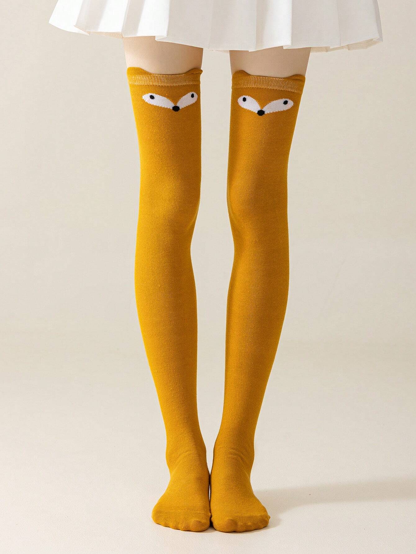 SHEIN 1/3 Pairs/Pack Women's Cute Cat Bear Jk Animal Pattern