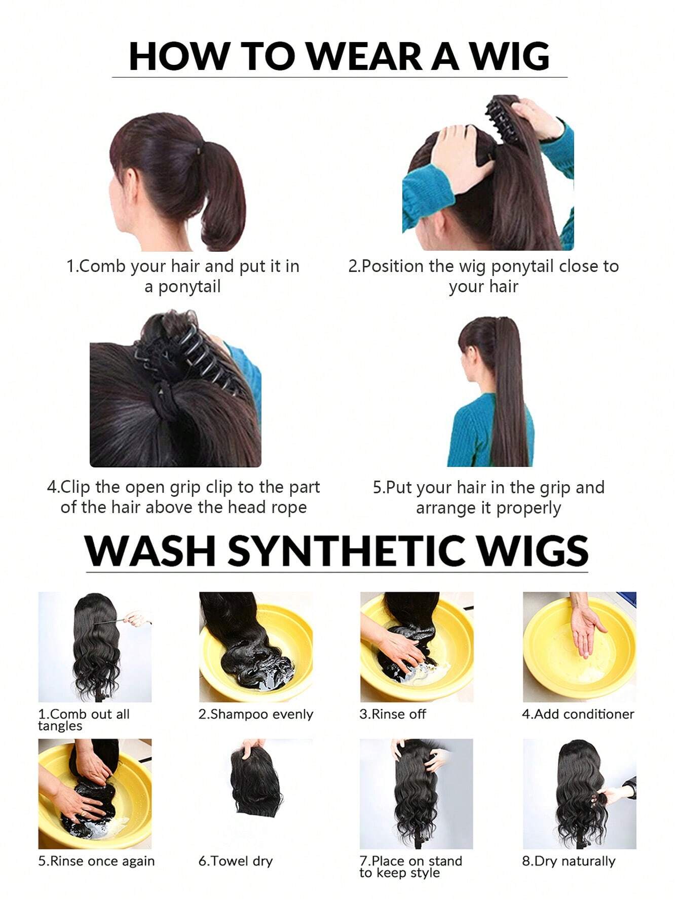 SHEIN 18inch Wig Ponytail Grab Clip Big Wave High Temperature Matte Silk Natural Fluffy Mesh Red Curly Hair High Ponytail - Image 4