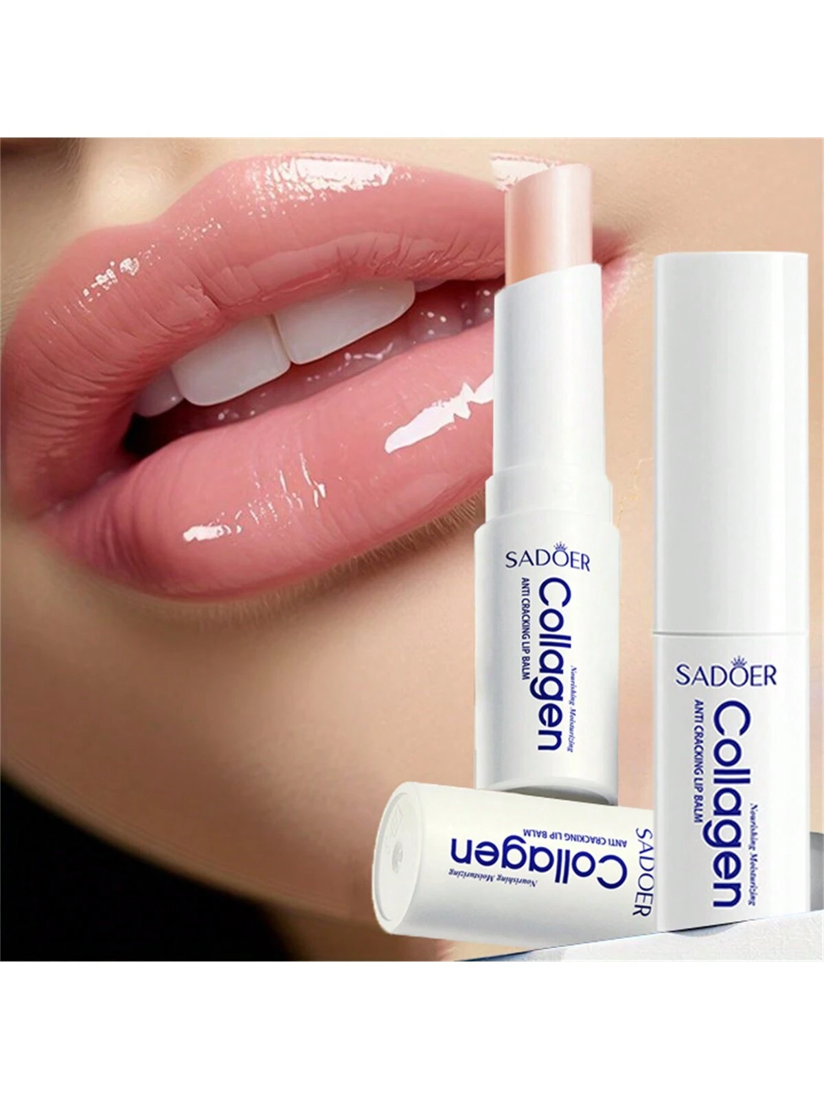 SHEIN 1Pc Collagen ANTI CRACKING LIP BALM Reduce Lip Wrinkles,