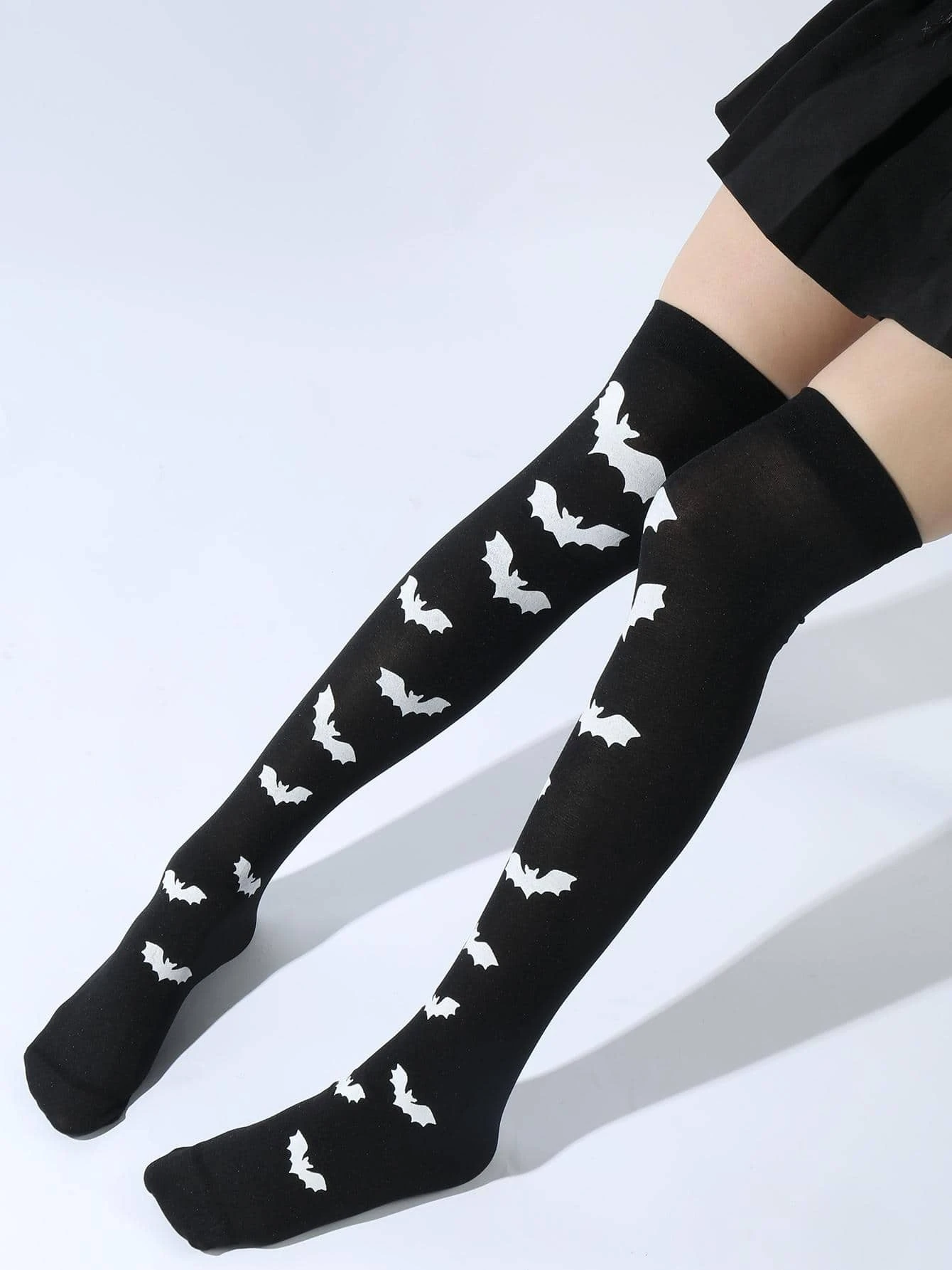 SHEIN 1 Pair Halloween Holiday Print Women Thigh High Socks