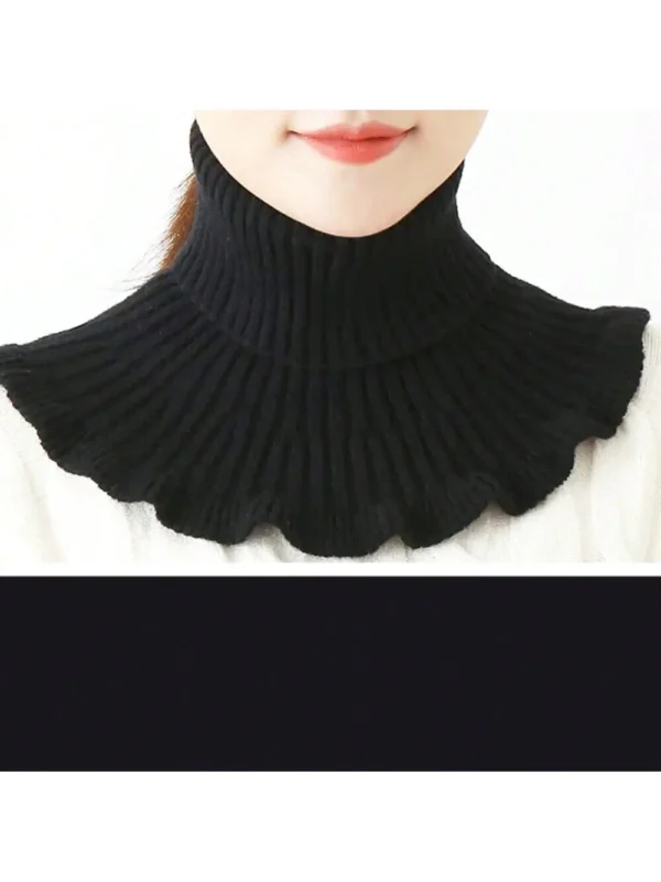 Women's High Neck Detachable Collar Soft Knitted Warm