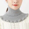 shein 1pc/Lot High Neck Detachable Collar Soft Knitted Warm Neck Wrap