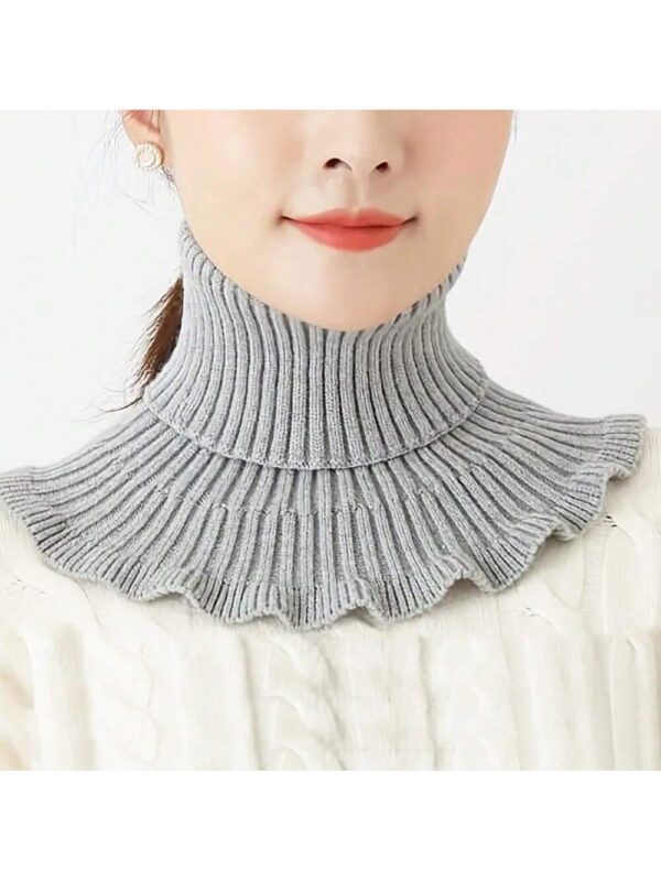 shein 1pc/Lot High Neck Detachable Collar Soft Knitted Warm Neck Wrap