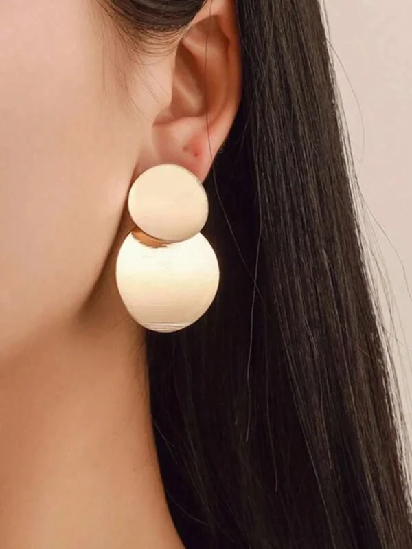 SHEIN 1pair Simple Geometric Mosaic Circular Drop Earrings