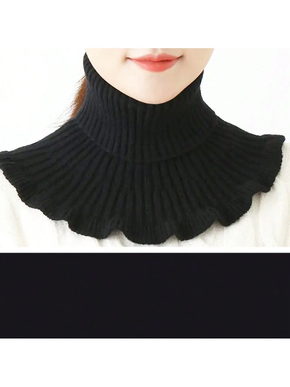 shein 1pc/Lot Women's High Neck Detachable Collar Soft Knitted Warm - Image 2