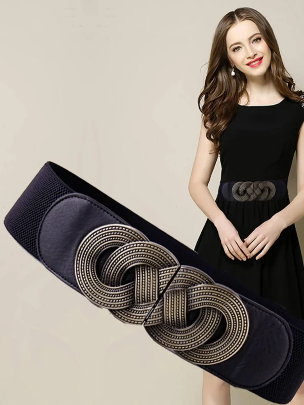 SHEIN 1pc Elegant Boho Women Geometric Buckle Fashionable Elastic Belt