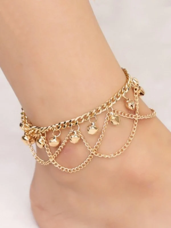 SHEIN 1pc Fashion Bell Decor Anklet