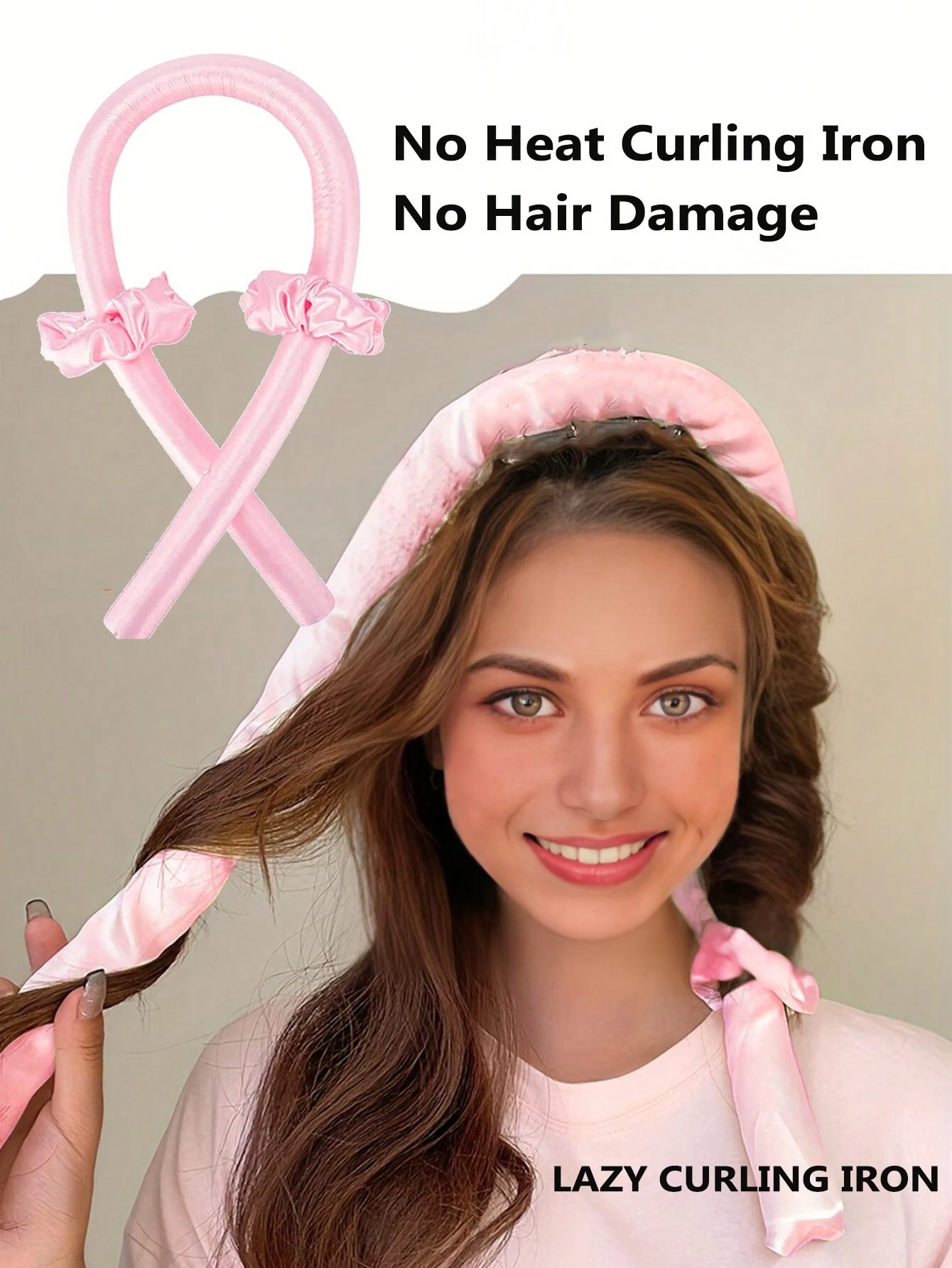 SHEIN 1pc, Heatless Hair Curlers For Long Hair - No Heat Curling Rod Headband For Sleeping And DIY Slouchy Hair Styling - Create Beautiful Curls Without Damaging Your Hair