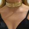 SHEIN 1pc Ladies Simple Gold-color Woven Necklace