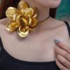 SHEIN 1pc New PU Leather 3D Flower Design Elegant & Fashionable