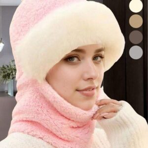 shein 1pc Women's Fashion Hat, Fleece-Lined Knit Scarf Set, Plush Beanie Hat, Suitable For Autumn And Winter Halloween