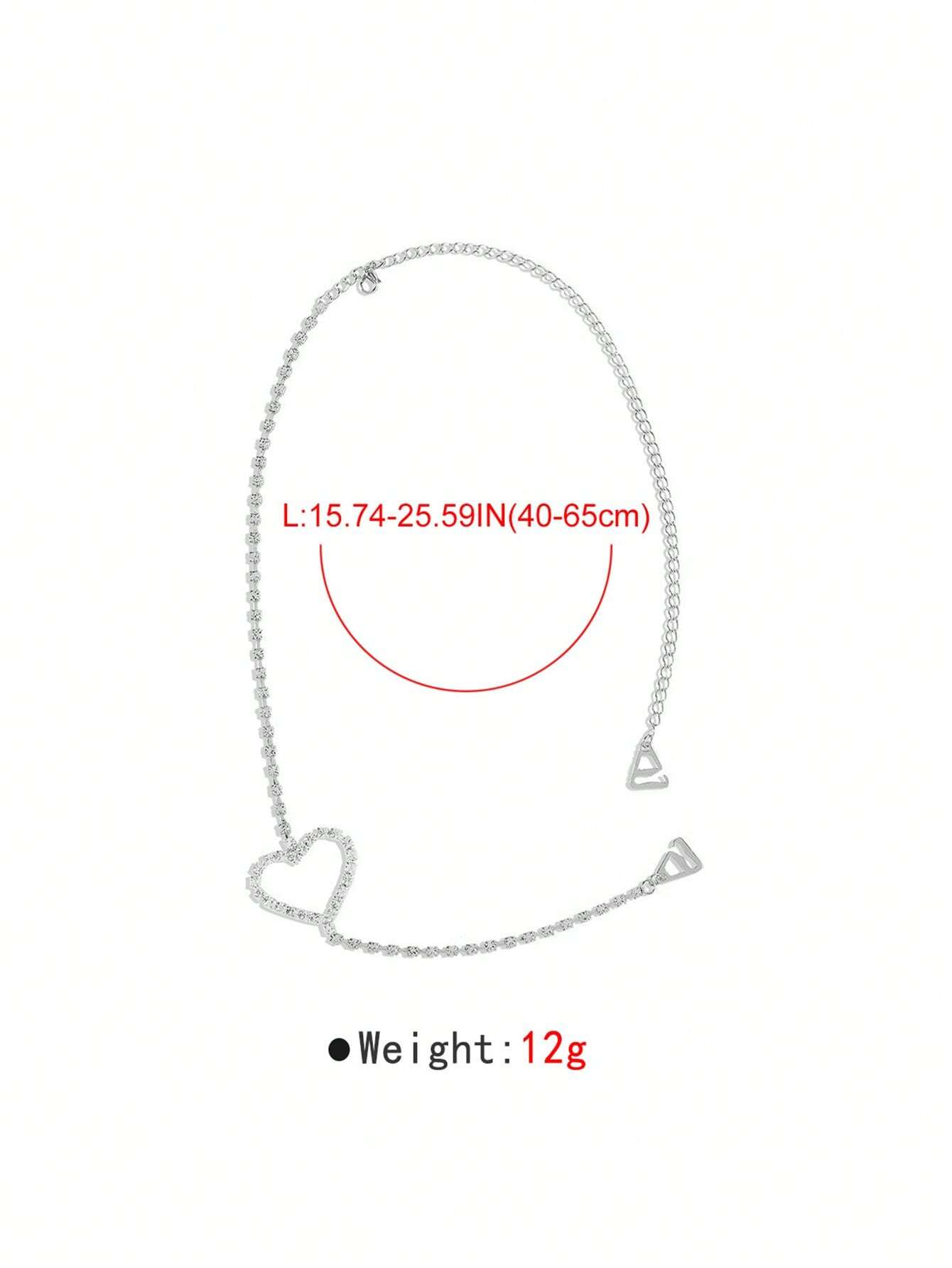 shein 1pc Women's Invisible Bra Strap With Metal Heart-Shaped Decor Shoulder Chain - Image 2