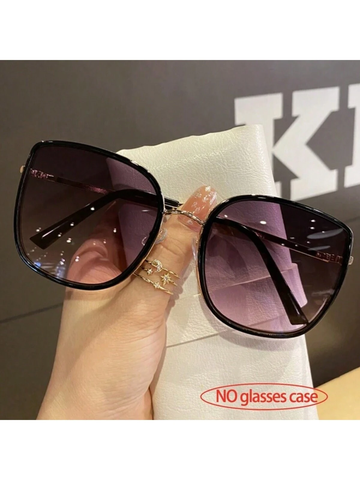 SHEIN 1pc Women's Square Fashionable Metal Frame Stylish Fashion Glasses
