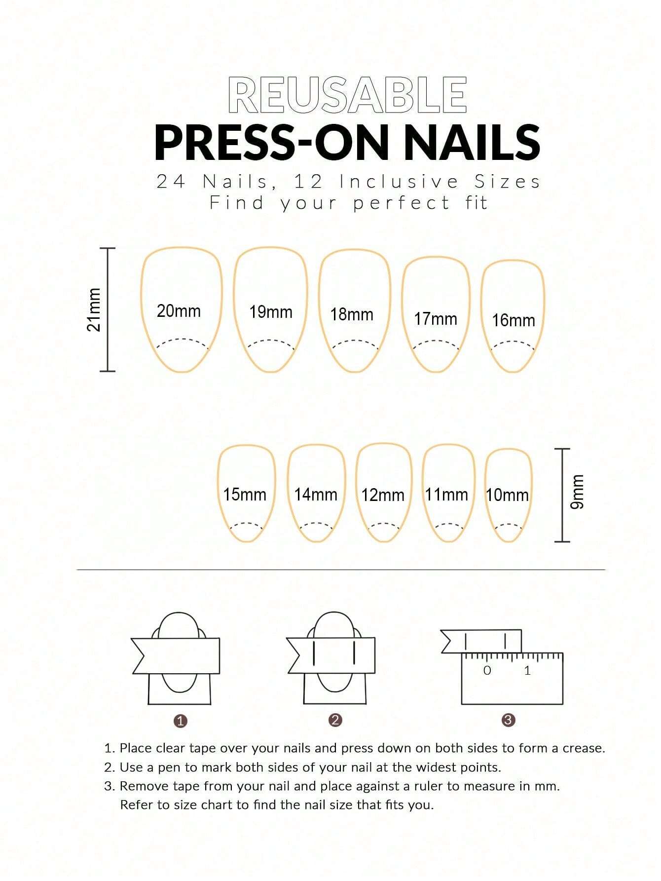 SHEIN 24/48pcs/Set Minimalist Daily Wear Press On Nails - Image 3