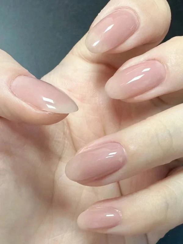 SHEIN 24pcs Nude Elliptical Press On Nails