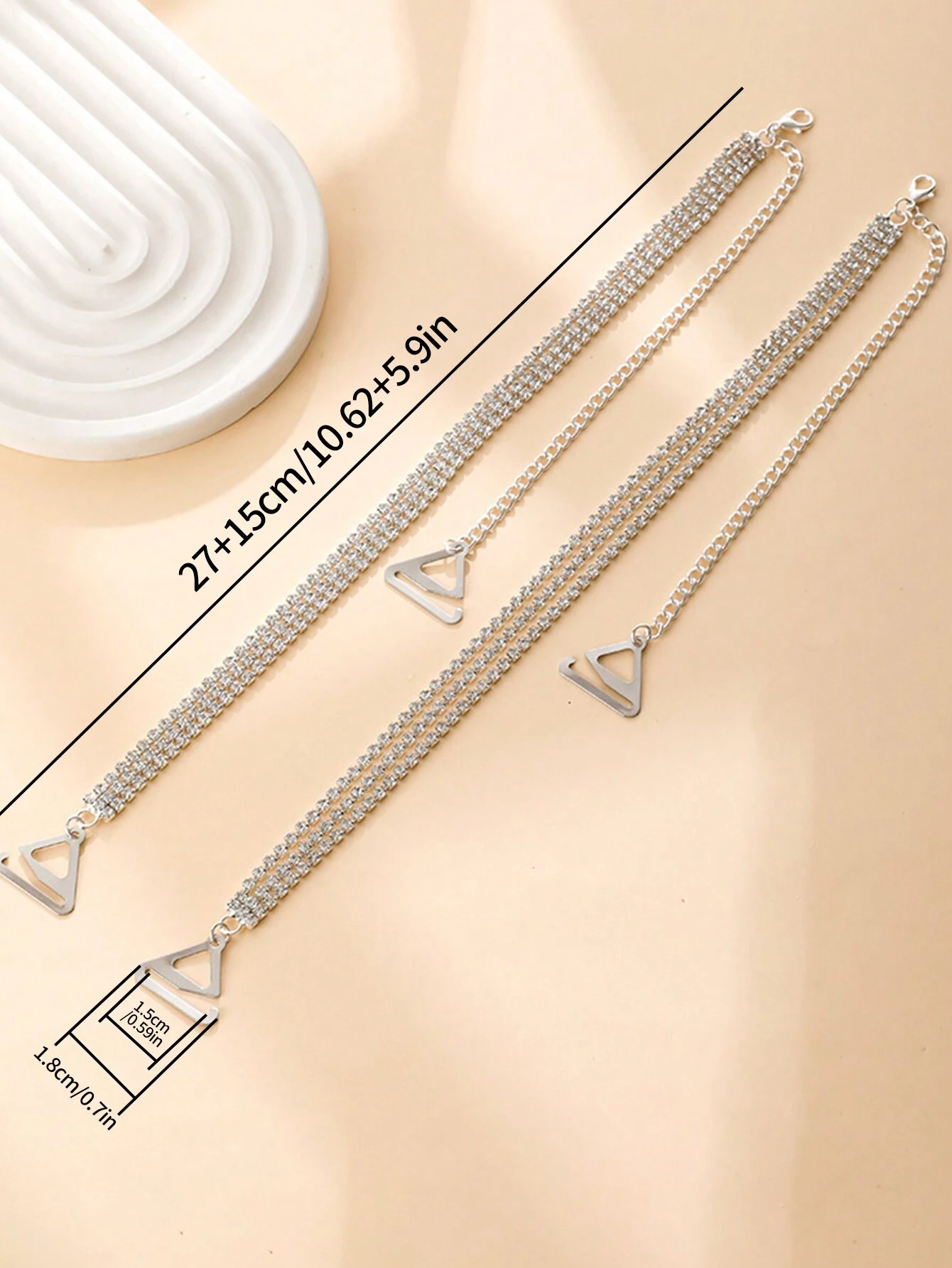 shein 2pcs/Pair Bra Straps Metal Racerback Underwear Bra Strap - Image 2