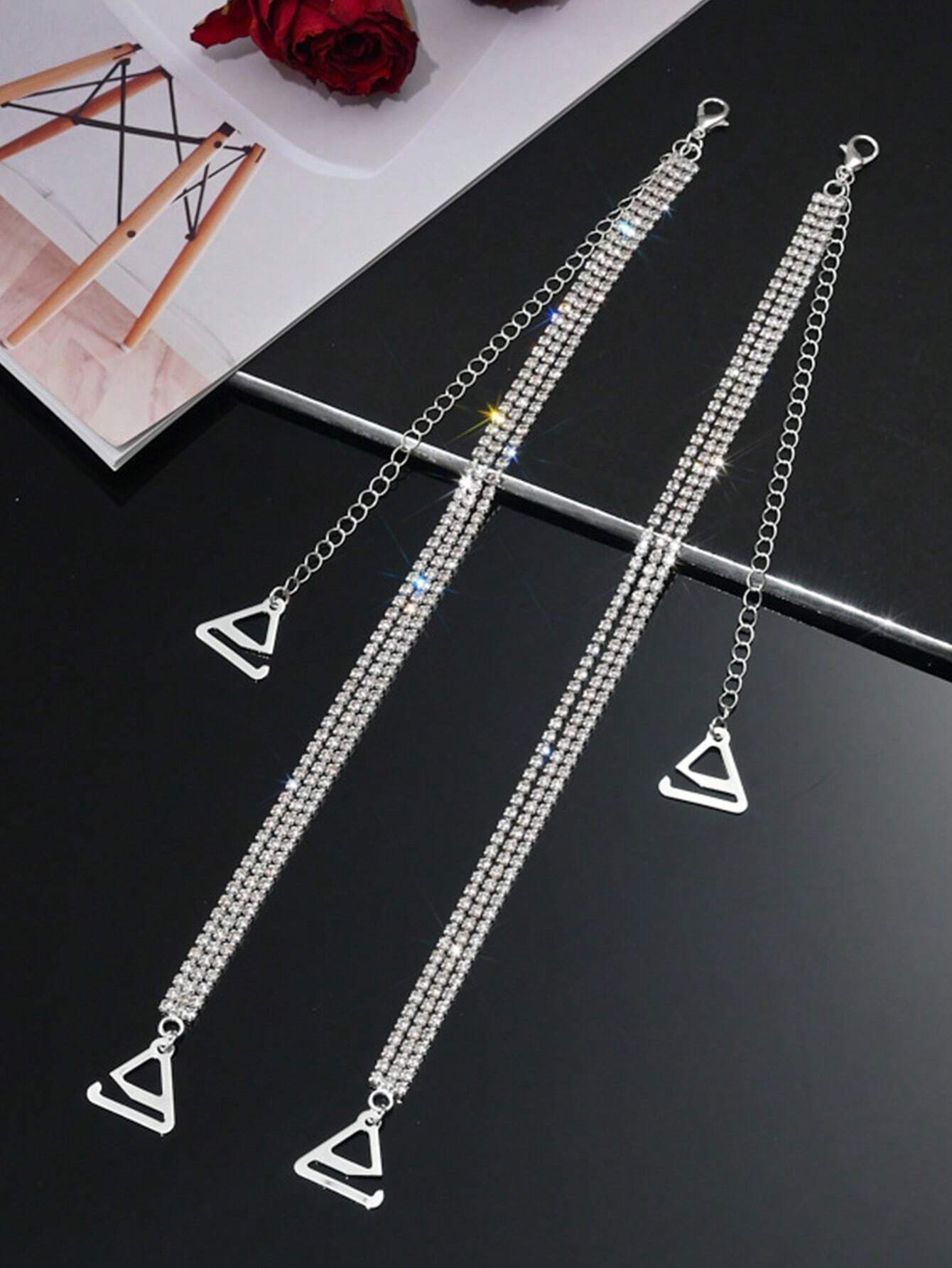 shein 2pcs/Pair Bra Straps Metal Racerback Underwear Bra Strap - Image 3