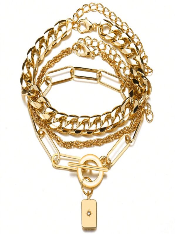 SHEIN 3pcs Chunky Chain Personalized Bracelet