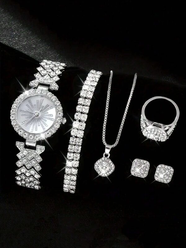 SHEIN 6pcs/Set Fashionable Women's Quartz Luxury Set